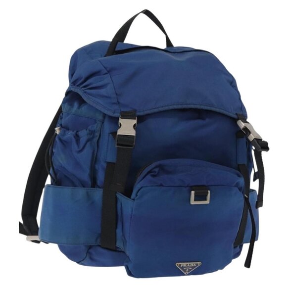 PRADA Backpack Nylon Blue Silver Auth bs31181 main image 14